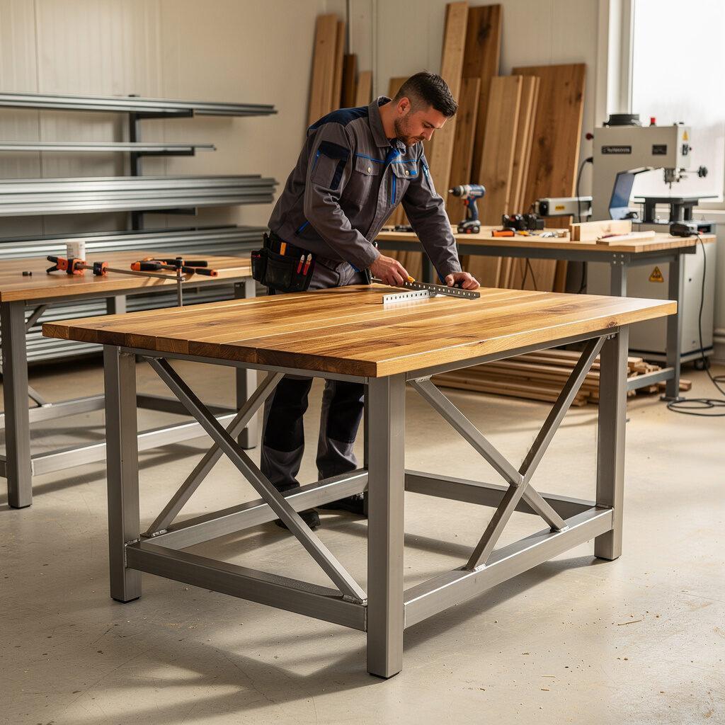 Tischgestelle Metall und Holz 
